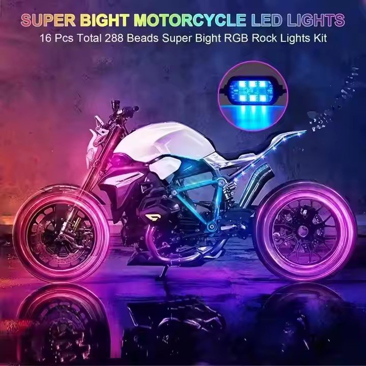 New Factory Price Motorcycle LED Multi-Color Waterproof Light 16 Million RGB Colors Motorcycle Light Strips