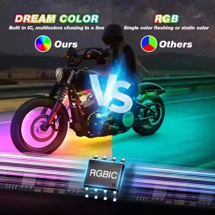 New Factory Price Motorcycle LED Multi-Color Waterproof Light 16 Million RGB Colors Motorcycle Light Strips