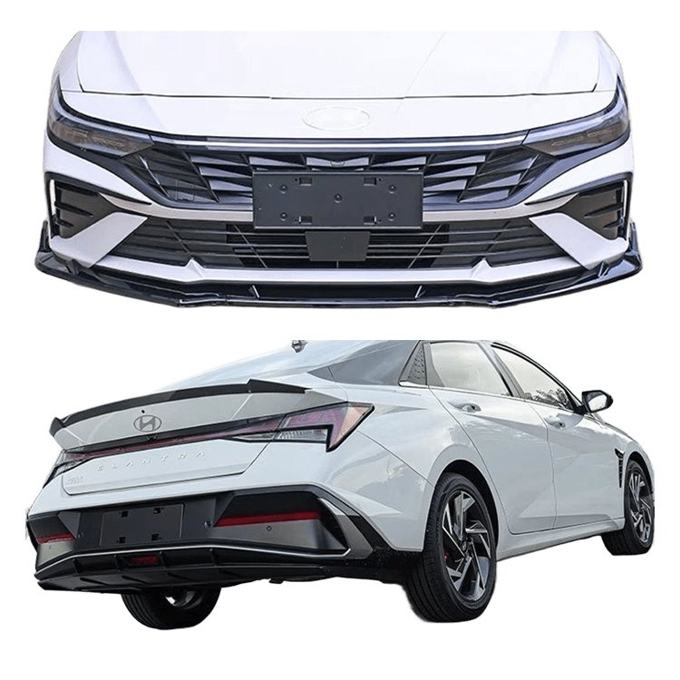 Factory Abs Glossy Black Diffuser Rear, Bumper Diffuser Splitter Lip Body Kit With Exhaust Pipe/