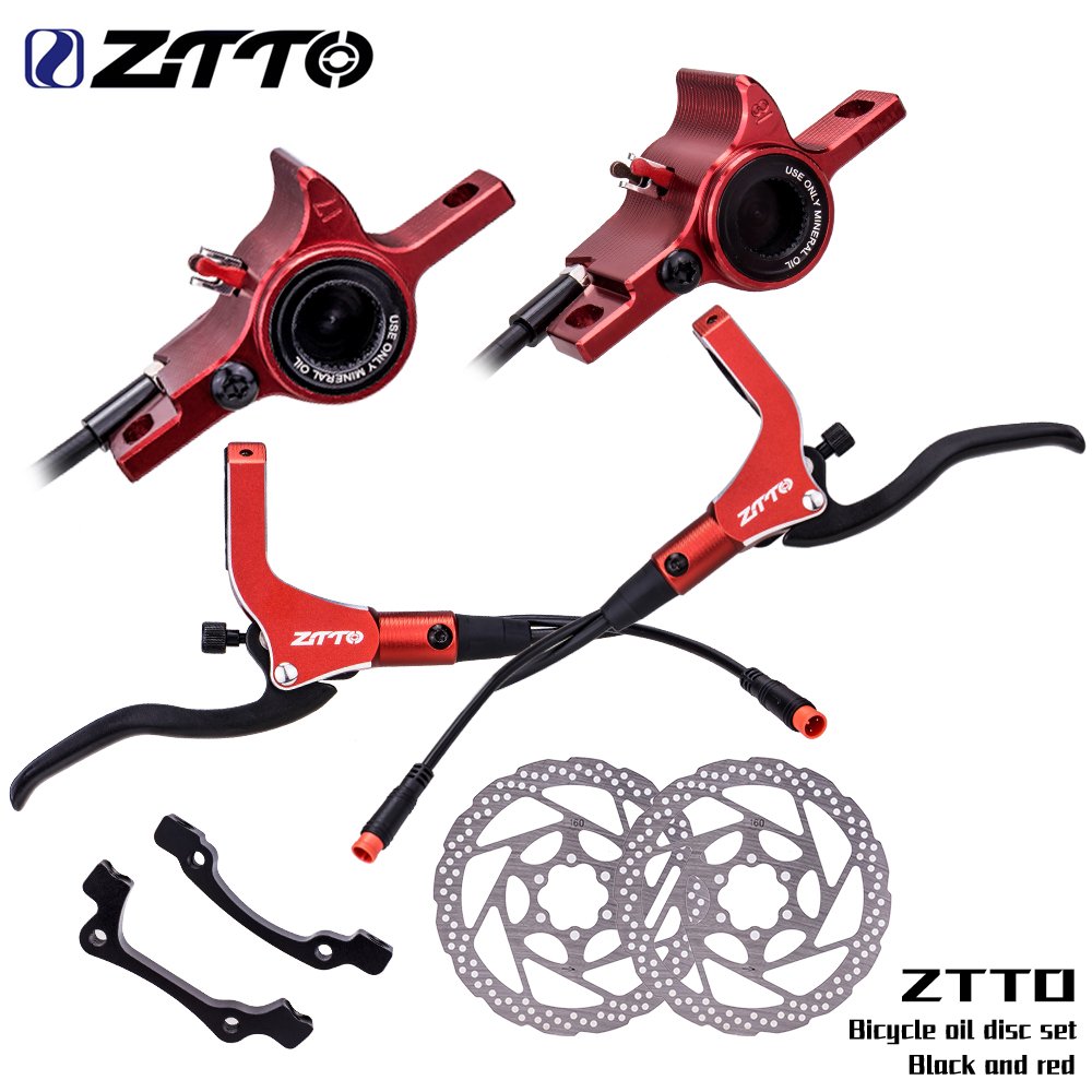 ZTTO Durable E-bike Hydraulic Disc Brake V1 Calipers Dual Piston Left Front Right Rear Oil Pressure Power Cut M6100 MT200
