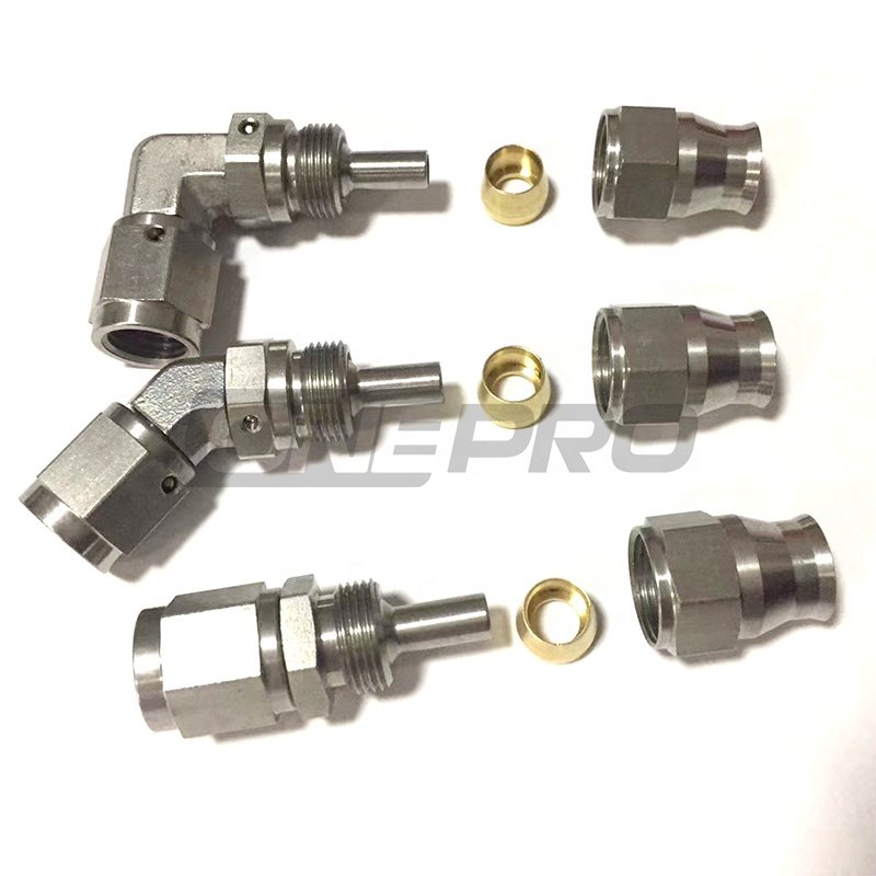 Straight 45 90 Degree AN3 4 an Fuel Oil Clutch PTFE Brake Stainless Steel Hose End Fitting Adapter