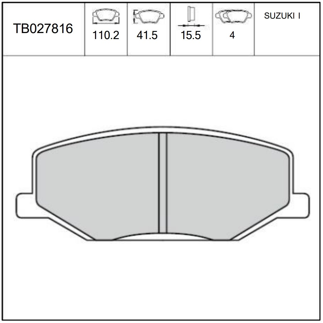 Terbon Factory Wholesale Auto Brake System Parts New Ceramic Front Axle Car Brake Pads 55110-70A00 for Suzuki and Toyota Cars