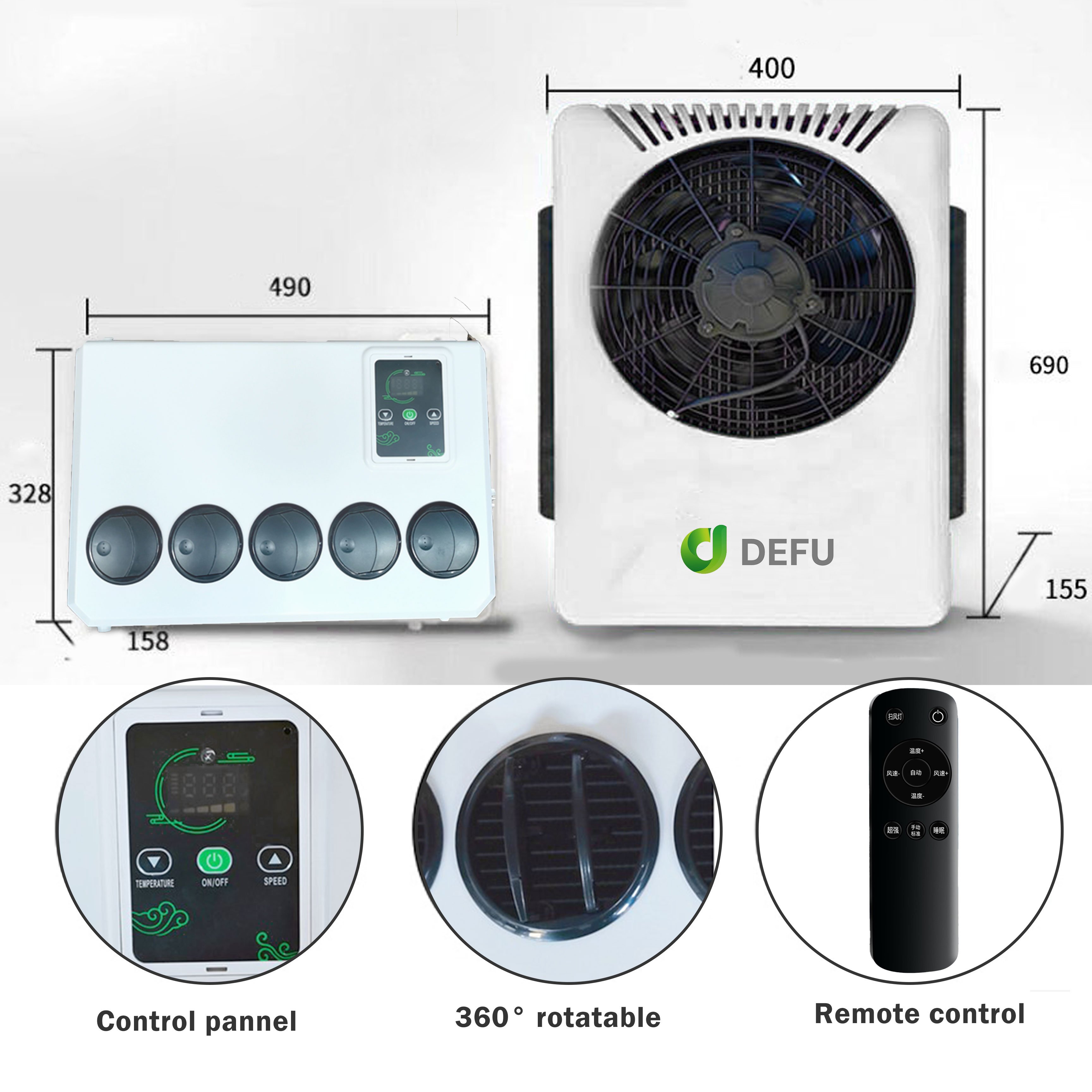 Cooler Van Electric 12 Volt Cabin Cooling APU 12v 24v Parking Truck air Conditioner for Trucks