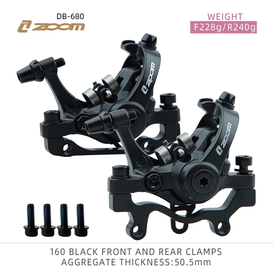 ZOOM DB680 NFOX B001 Heat Sink 160 Mountain Bike Mechanical Caliper Double Piston Electric Bilateral Drive Bicycle Disc Brake