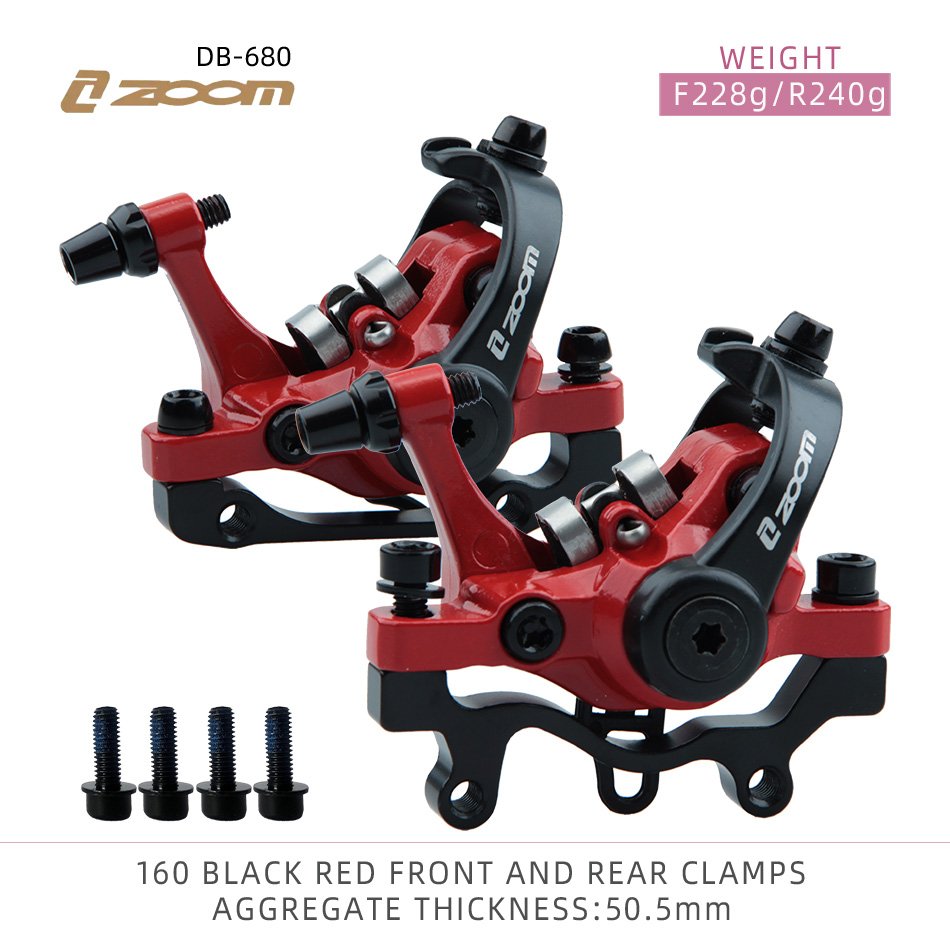 ZOOM DB680 NFOX B001 Heat Sink 160 Mountain Bike Mechanical Caliper Double Piston Electric Bilateral Drive Bicycle Disc Brake