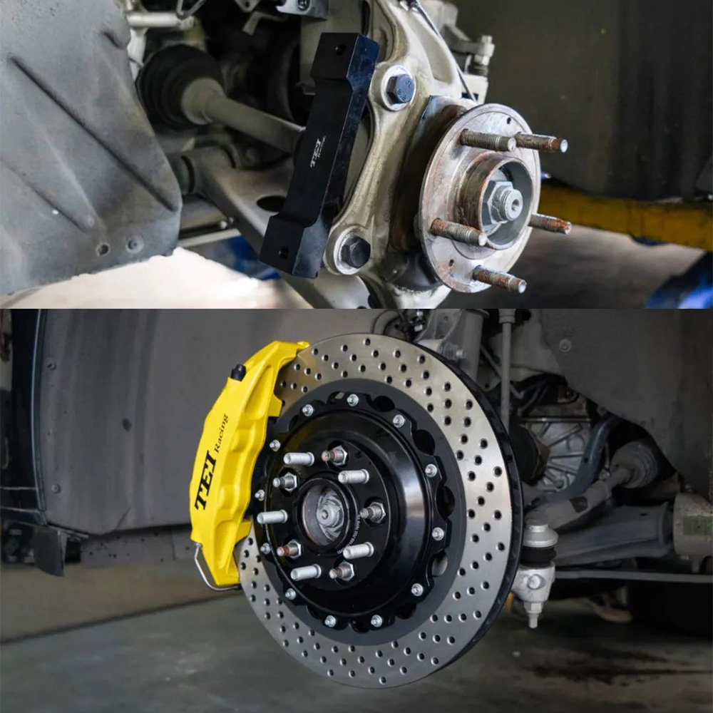 TEIRACING Big Brake Kit for Chevrolet Malibu P40NS 4 Pot Split Caliper With 355x28mm High Carbon Alloy Rotor for 18 Inch Car Rim