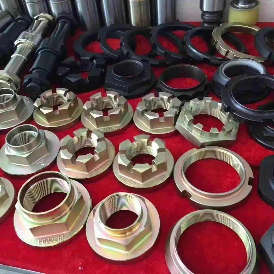 Heavy Truck 16T FUHUA Rear Tire Screws Hub Bolts Front Wheel Steel Plate Center Bolts Brake Shoe Pins Round Flange Nuts for HOWO