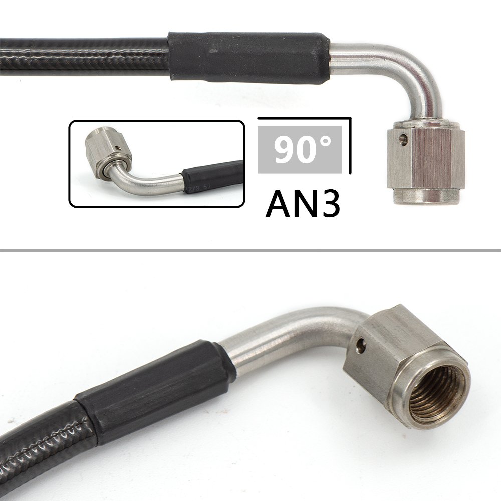 Master to Slave Cylinder Complete Stainless Clutch Line for 06-15 Honda Civic With 2 AN3 to M10*1 and 1 AN3 to M12*1 Fittings