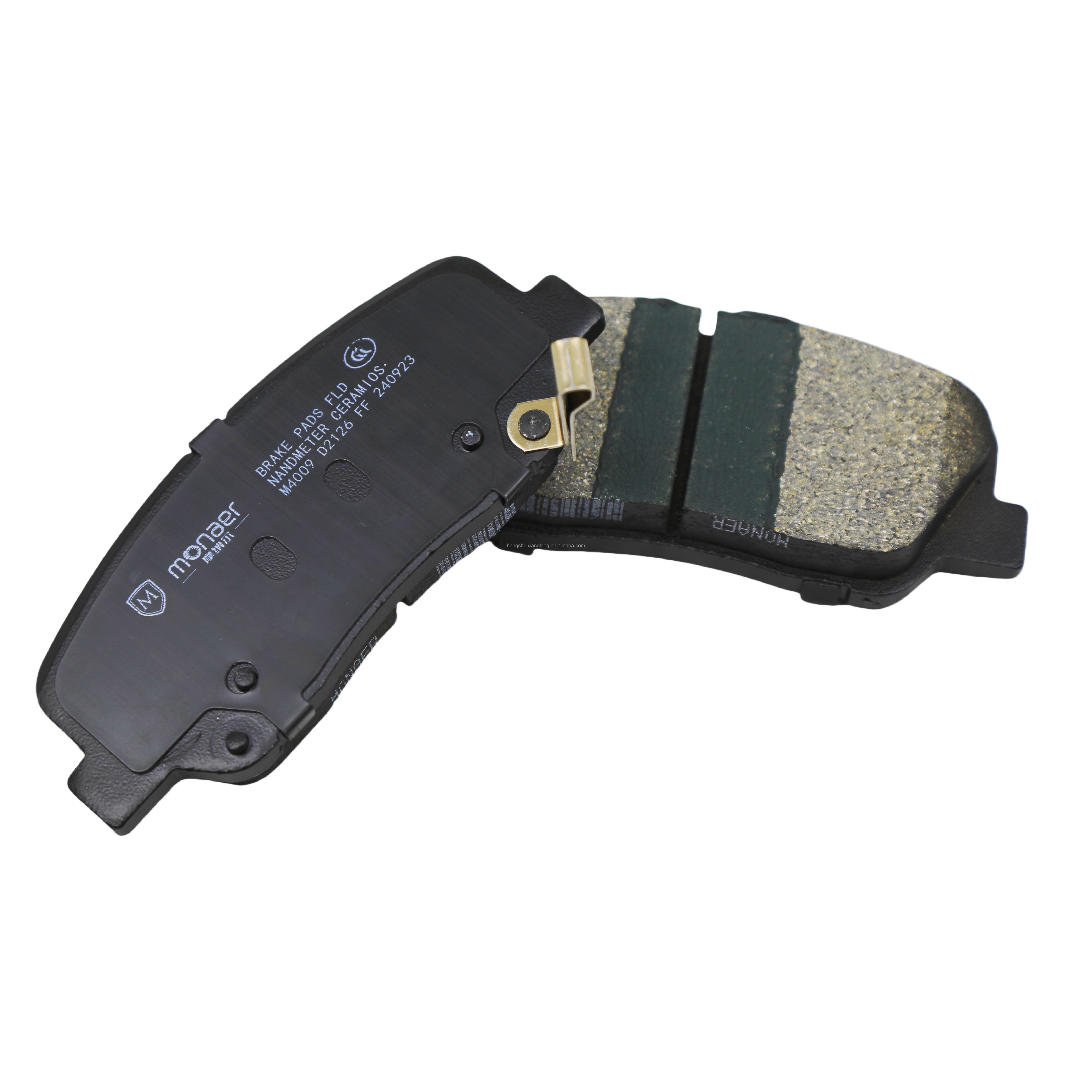Auto Spare Parts Monaer High Quality D2126 Ceramic Front Axle Brake Pads for GEELY