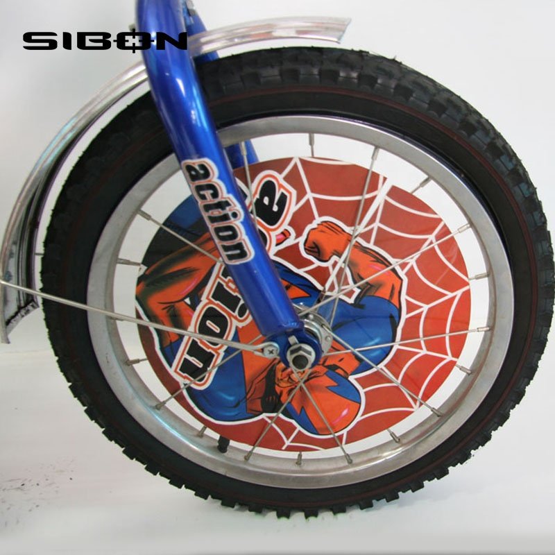 SIBON B0110113 12 Inch Steel Fork Steel Frame Aluminium Alloy Rim Caliper Brake Cartoon Sticker Bicycle for Kids Children