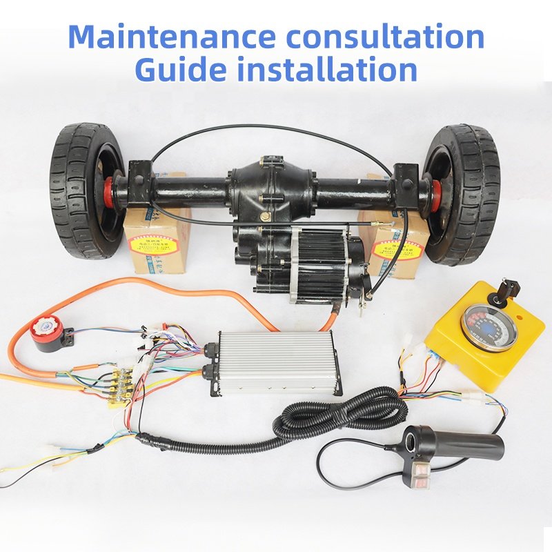 Electric Tricycle Brushless Motor Brake Rear Axle Assembly 48v800w1000w Low Speed Retrofit Load Engineering Grey Bucket Car