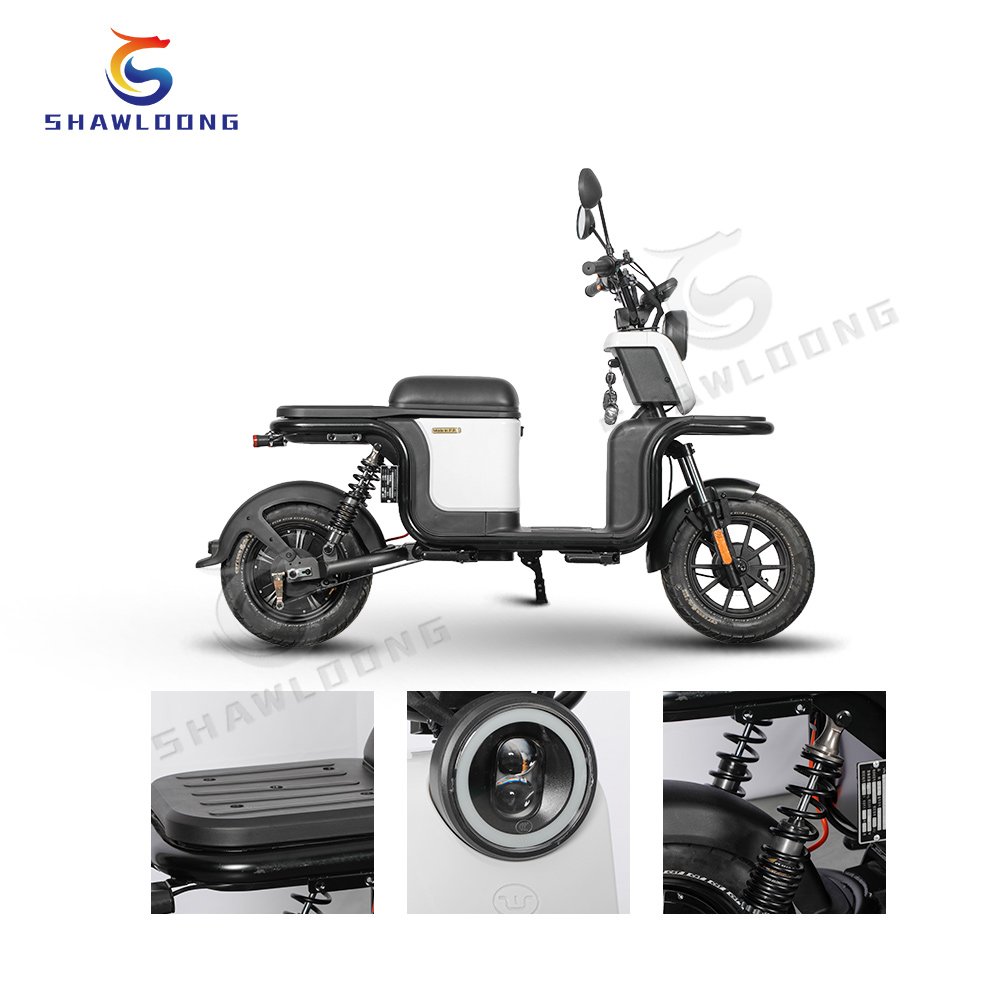 Adult Two Wheel Moto Electrica Scooter with Pedal Assisted Electric Motorbike for Sales LED 500W Trike Bicycle 2 Passenger Open