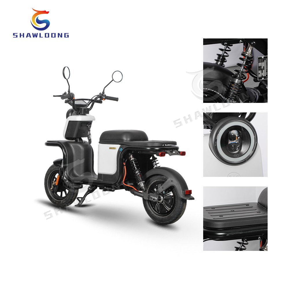 Adult Two Wheel Moto Electrica Scooter with Pedal Assisted Electric Motorbike for Sales LED 500W Trike Bicycle 2 Passenger Open