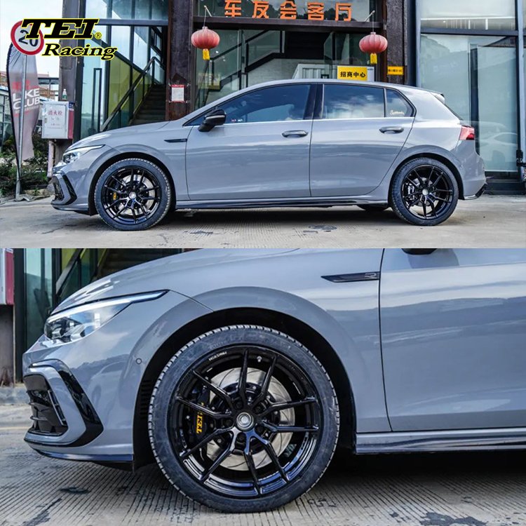 Front Big Brake Kit 4 Piston Caliper with 355*28 mm Rotor BBK Auto Brake System for VW GOLF 8 18 Inch Car Rim