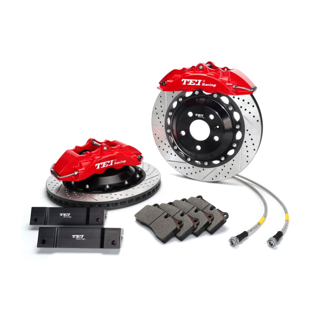 Front Big Brake Kit 4 Piston Caliper with 355*28 mm Rotor BBK Auto Brake System for VW GOLF 8 18 Inch Car Rim