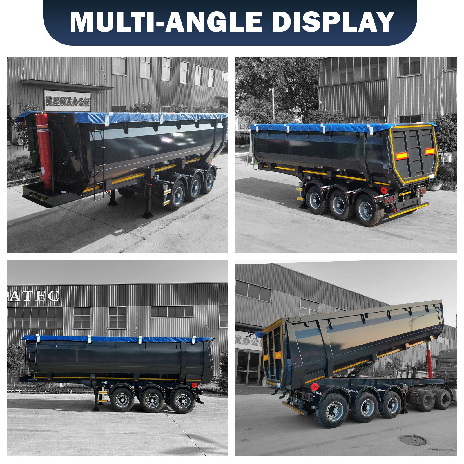 Factory Price 3 Axle Side End Tipper Truck Dumper Semi Trailer Dump Trailer Tractor Truck Tipper Semi-Trailer for Sale