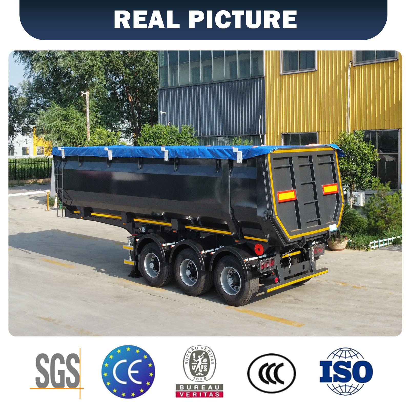 Factory Price 3 Axle Side End Tipper Truck Dumper Semi Trailer Dump Trailer Tractor Truck Tipper Semi-Trailer for Sale
