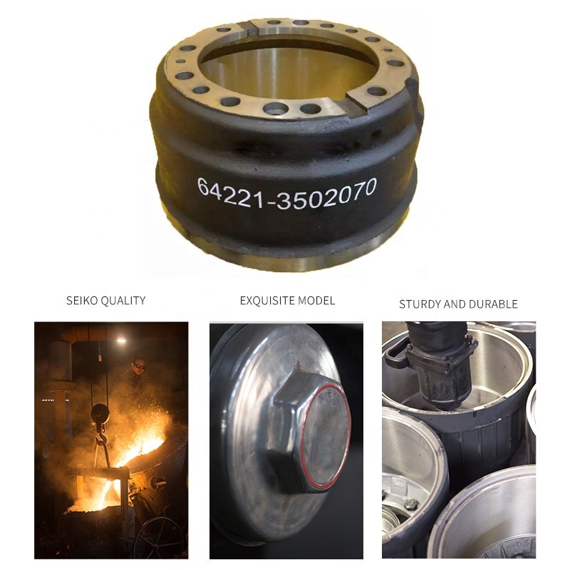 High Quality 64221-3502070 Semi Trailer Heavy Duty Truck Brake Drums Wheel Hub for BPW