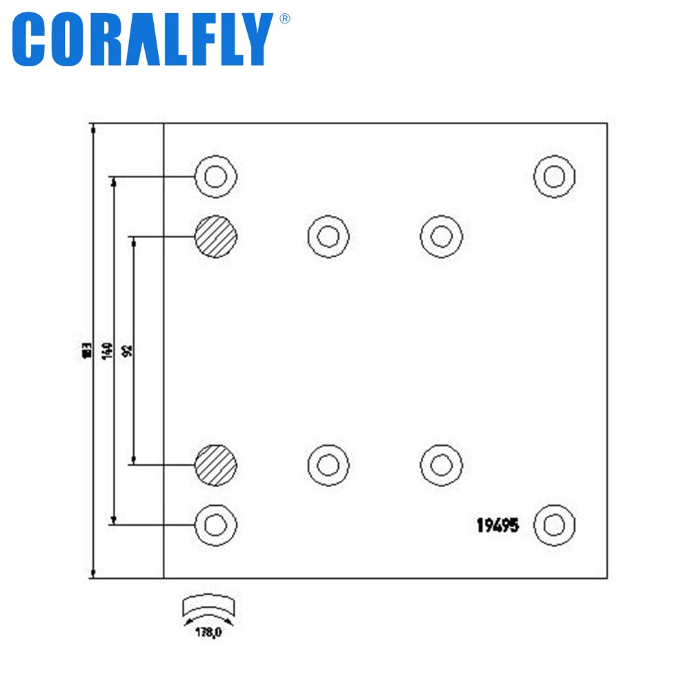 Coralfly Factory Hot Style Competitive Price 19495 3464239610 6174231330 Truck Brake Lining for Mercedes Benz