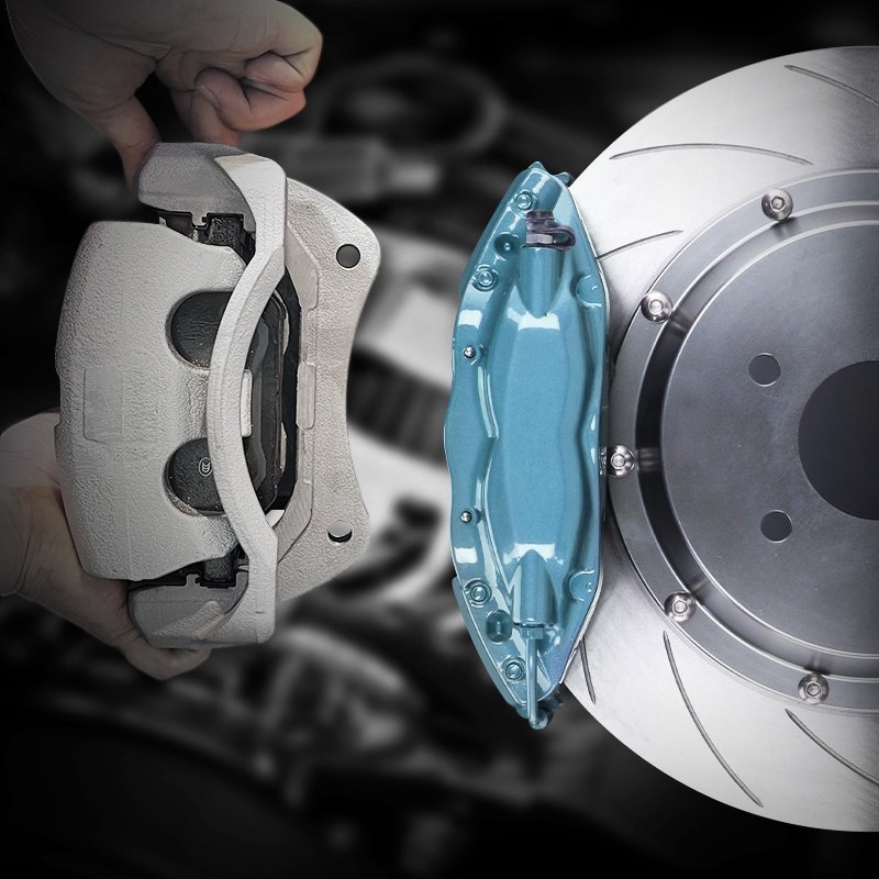 18 Inch Front Brake Systems Caliper Kit Repair Parts and Rear Brake Kit Auto Brake Systems for Ford Mustang Honda Accord Civic