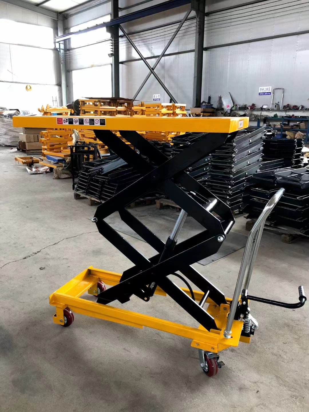 Hand Manual Lift Table Hydraulic Lift Work Platform Office Factory Warehouse Movable Lift Scissors Platform