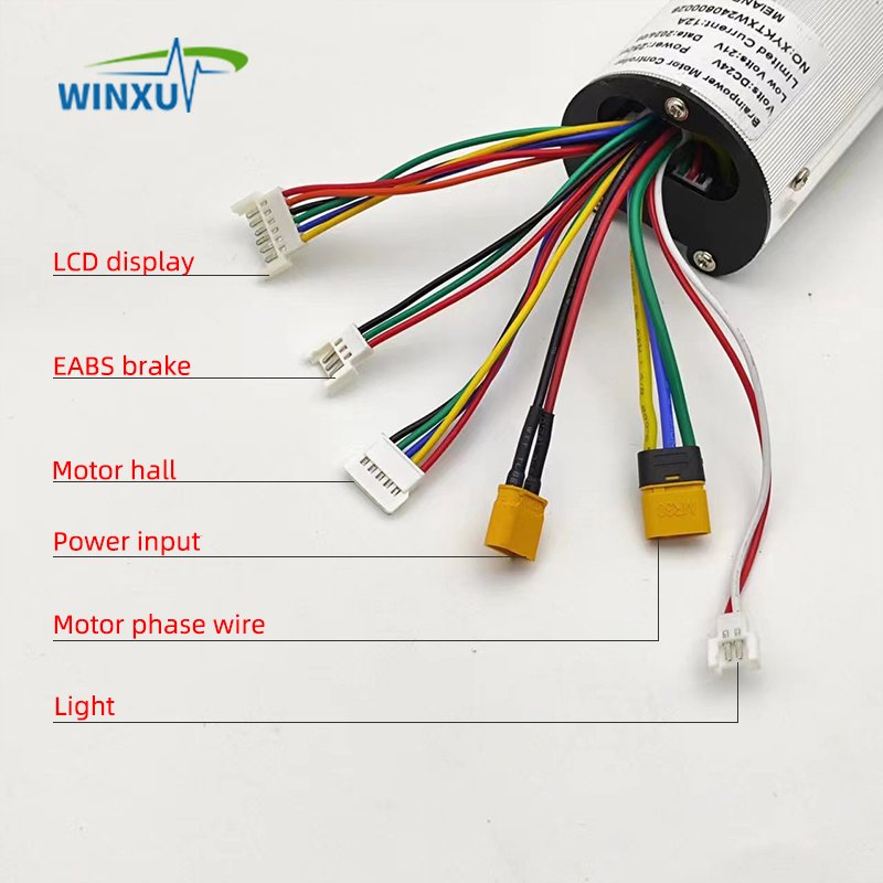 24V 36V Round Brushless Motor Drive Controller LCD EABS E-Brake Kit for 5.5 Inch 6.5 Inch Electric Scooter Repair Conversion Kit