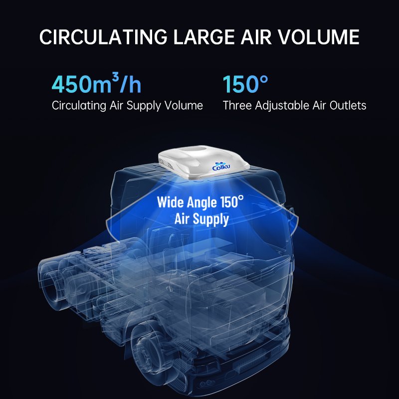 Energy Efficient Auto R410 Refrigerant Parking Air Conditioner 24 Volt 12V Car Truck Electric Air Conditioner Kit
