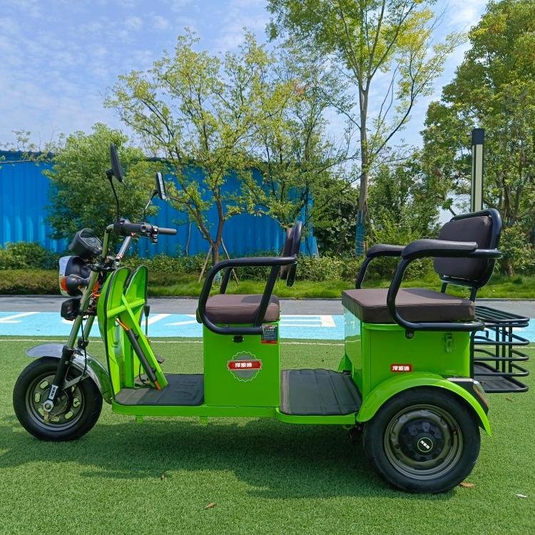Electric Tricycle Family Small Elderly Scooter Elderly Pick up Children Double Row Ladies Pull Cargo 3 Wheeler Electric Tricycle