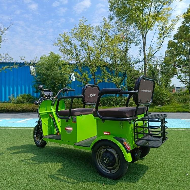 Electric Tricycle Family Small Elderly Scooter Elderly Pick up Children Double Row Ladies Pull Cargo 3 Wheeler Electric Tricycle