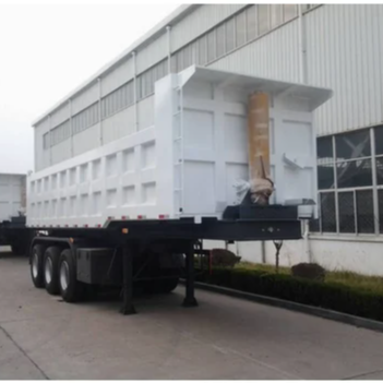 Tri Axle 25m3 Tipper Trailer Hydraulic U-shape Telescopic Cylinder Rear Dump Truck Trailers Fuel Carbon Steel for Sale White