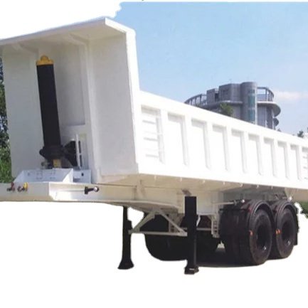 Tri Axle 25m3 Tipper Trailer Hydraulic U-shape Telescopic Cylinder Rear Dump Truck Trailers Fuel Carbon Steel for Sale White