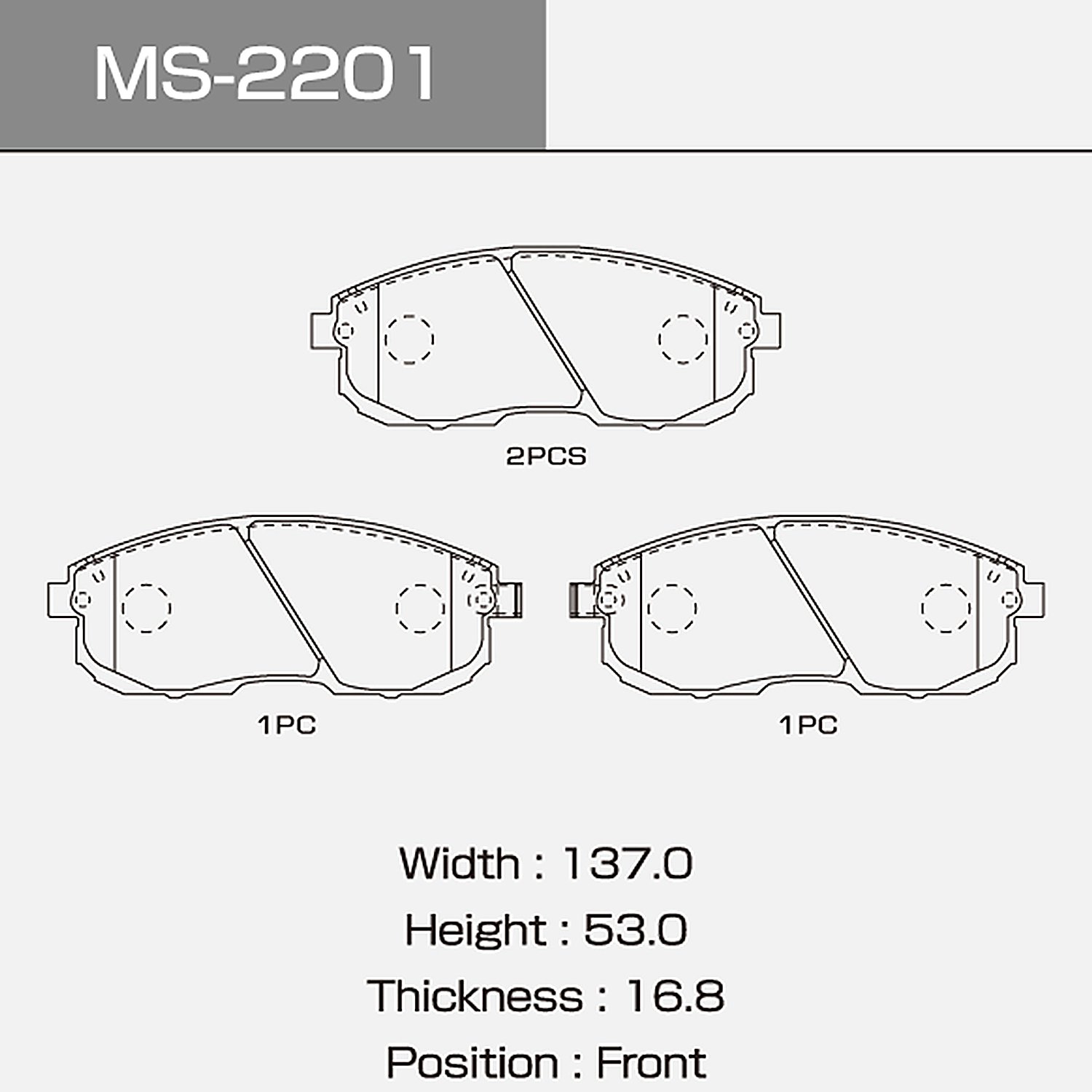MS-2201N MASUMA Japanese Brand Ceramic Front Brake Pad for Suzuki SX4 for Nissan Teana & Maxima 41060-0V090 AY040-NS0151