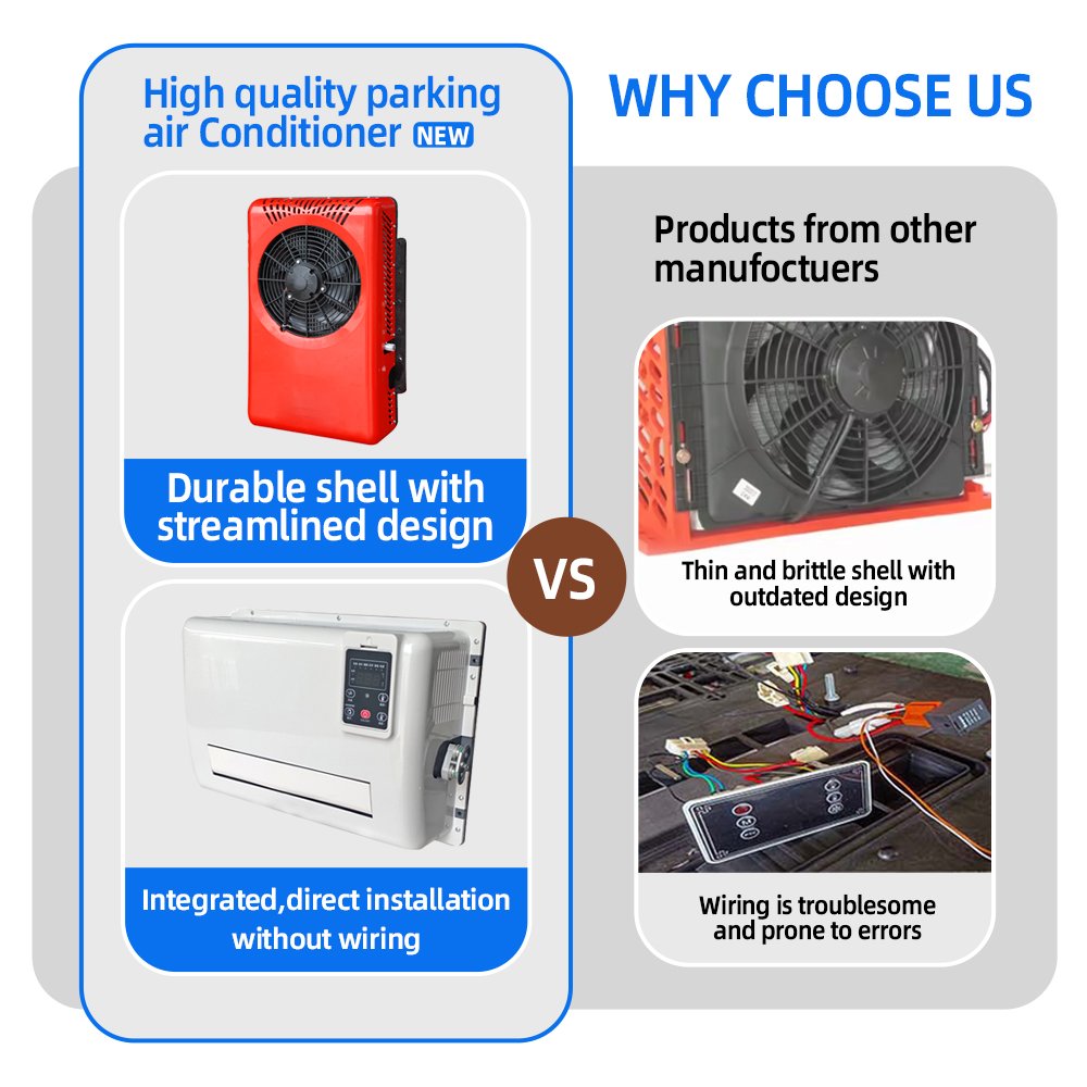 Digital Display12v 24v Air Conditioner Cooler Split Style for Campers Light Trucks RVs New Condition
