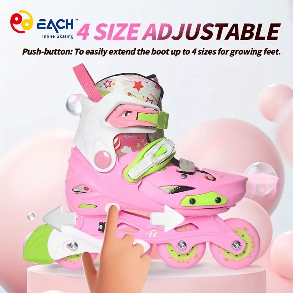 Wholesale Adjustable Outdoor Skate Wear-resisting & Breathable Roller Skates Shoes Adjustable 4 Roller Skate for Kids
