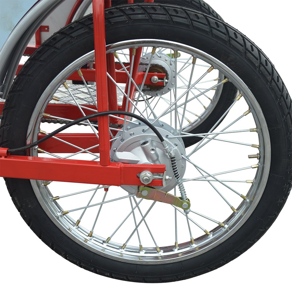 Park Seaside Cycling Rental Fashion Family 4 Wheel Adult Pedal Car Couple Fun Surrey Bike Tandem Bicycle for Sale