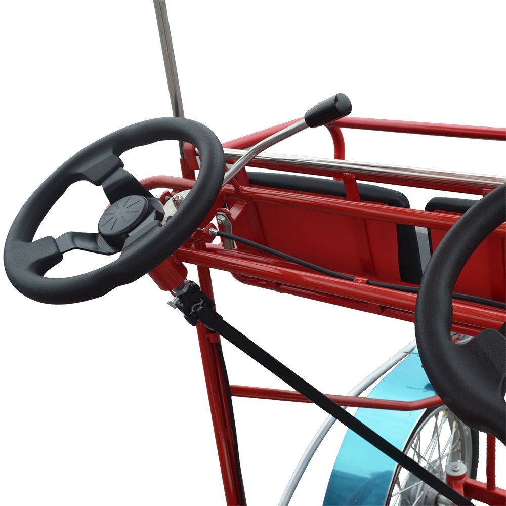Park Seaside Cycling Rental Fashion Family 4 Wheel Adult Pedal Car Couple Fun Surrey Bike Tandem Bicycle for Sale