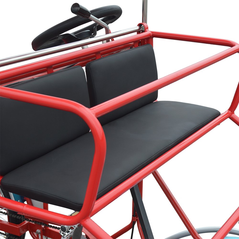 Park Seaside Cycling Rental Fashion Family 4 Wheel Adult Pedal Car Couple Fun Surrey Bike Tandem Bicycle for Sale