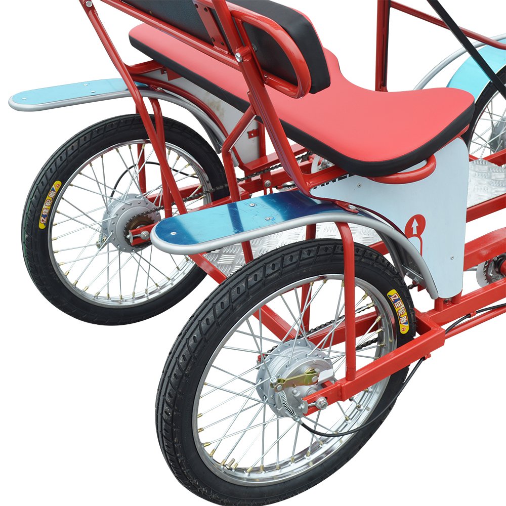 Park Seaside Cycling Rental Fashion Family 4 Wheel Adult Pedal Car Couple Fun Surrey Bike Tandem Bicycle for Sale
