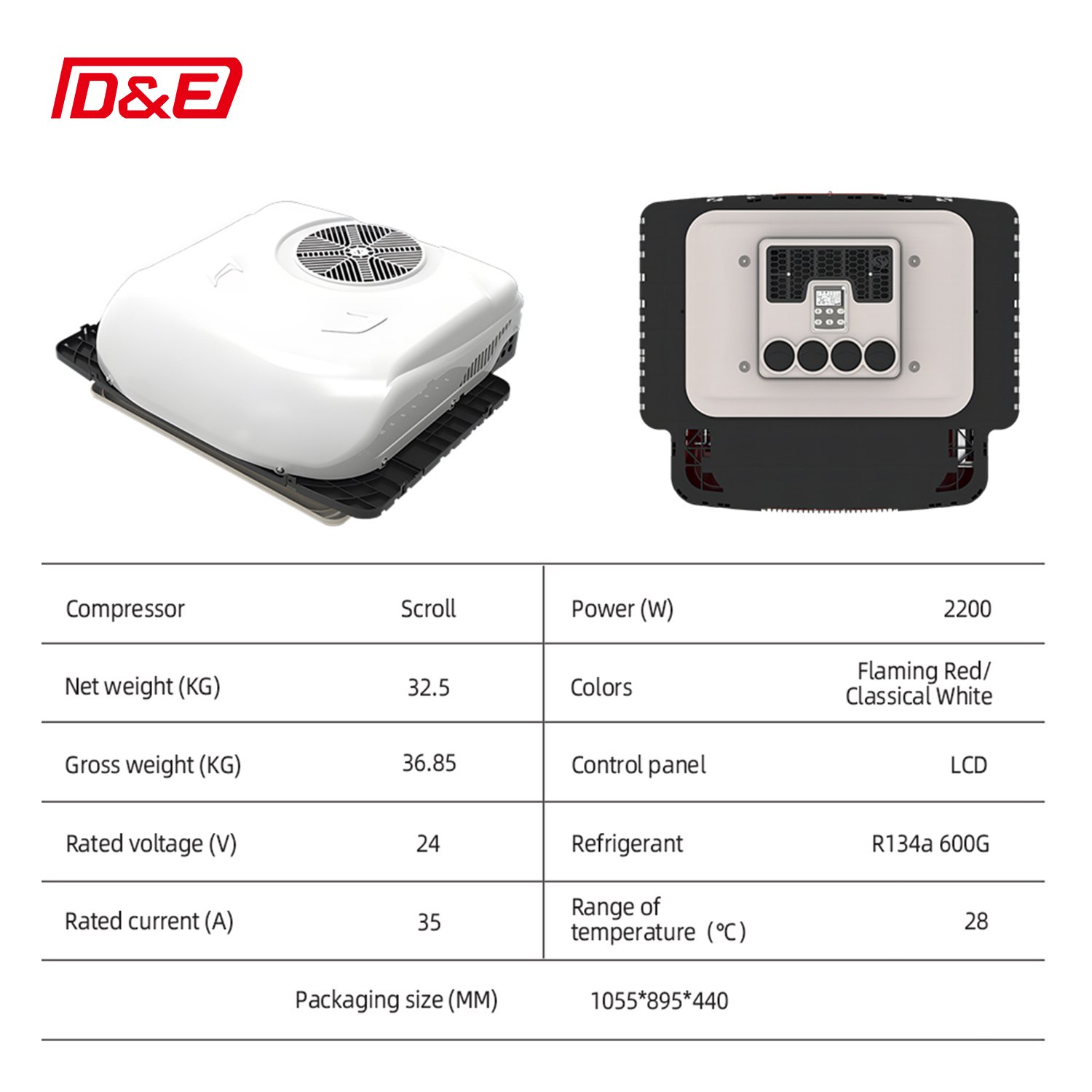 High Cooling Capacity Roof Top Electric Parking air Conditioner 12v 24v for Truck RV Camper Van