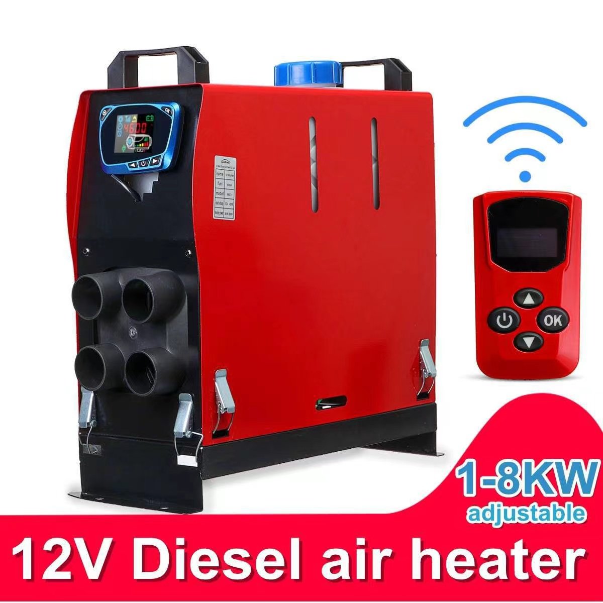Parking Cooler and Heater 12v 24v 220v Parking Portable Heater Diesel With Case Dc Parking Cooler Heater