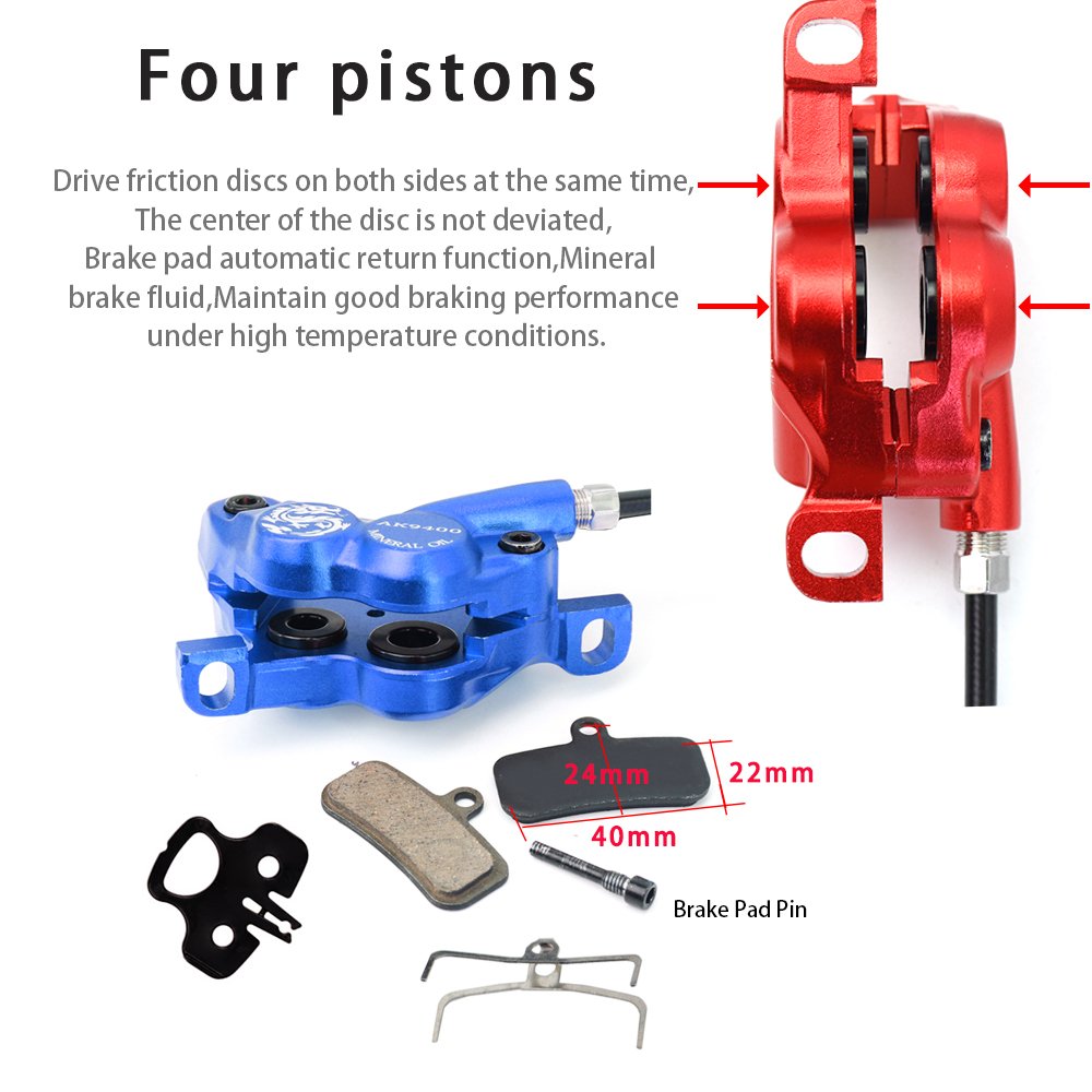 Factory AKANTOR Bicycle Four Pistons Hydraulic Brake Set MTB Bike Disc Brake 900/1600mm