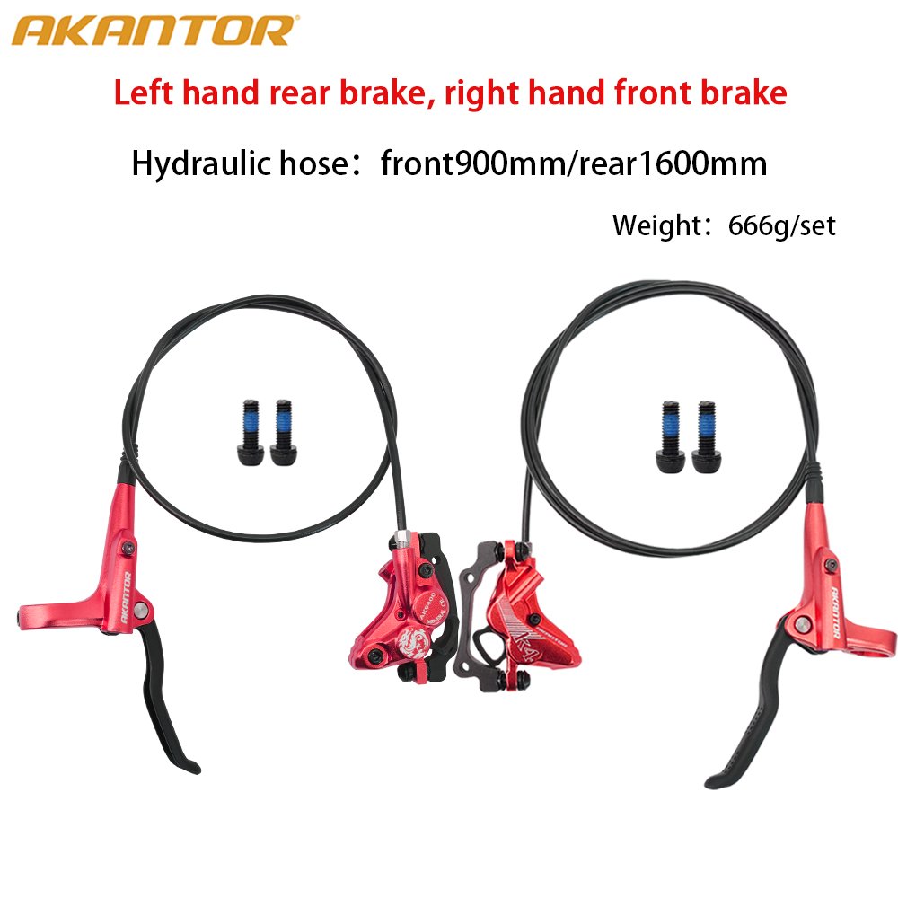 Factory AKANTOR Bicycle Four Pistons Hydraulic Brake Set MTB Bike Disc Brake 900/1600mm