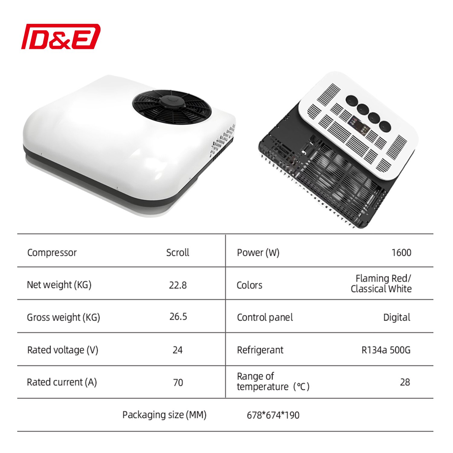 Cooling and Heating Integrated 12V 24V 48V 72V Parking Air Conditioner for Truck Van