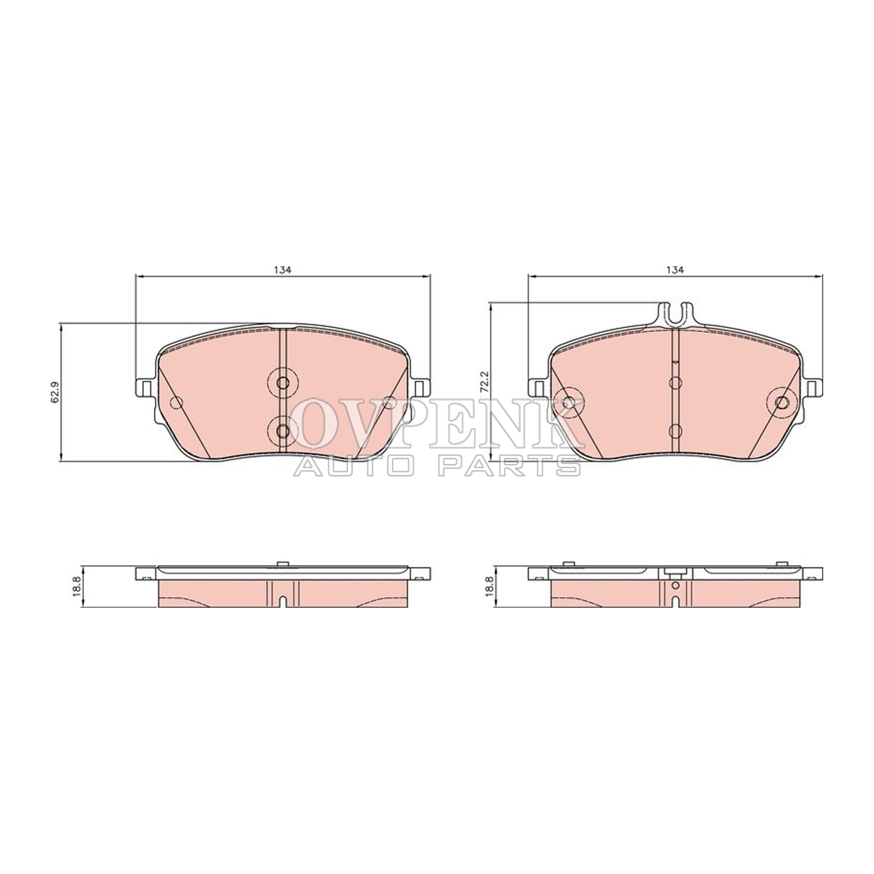 Front Brake Pad for MERCEDES BENZ a W177 B W247 X247 0004207300 0004205303 D2206 Brake Systems China Car Spare Parts Brake Pads
