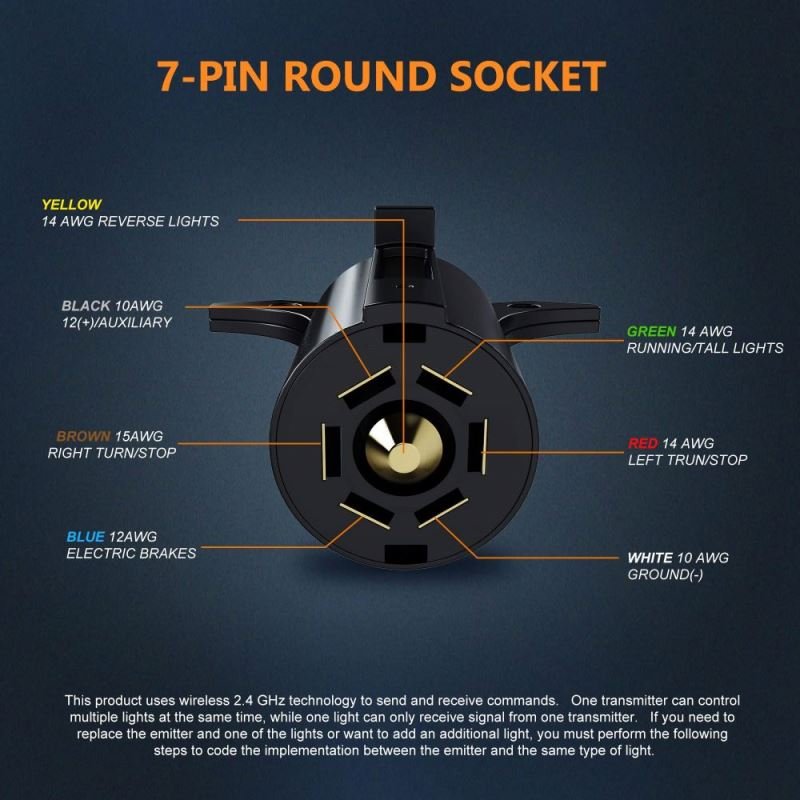 Wireless 3 in 1 Truck 24V Rear Light 12/24V Connection Towing Lights for Trucks and Led Magnetic Set Trailer Light