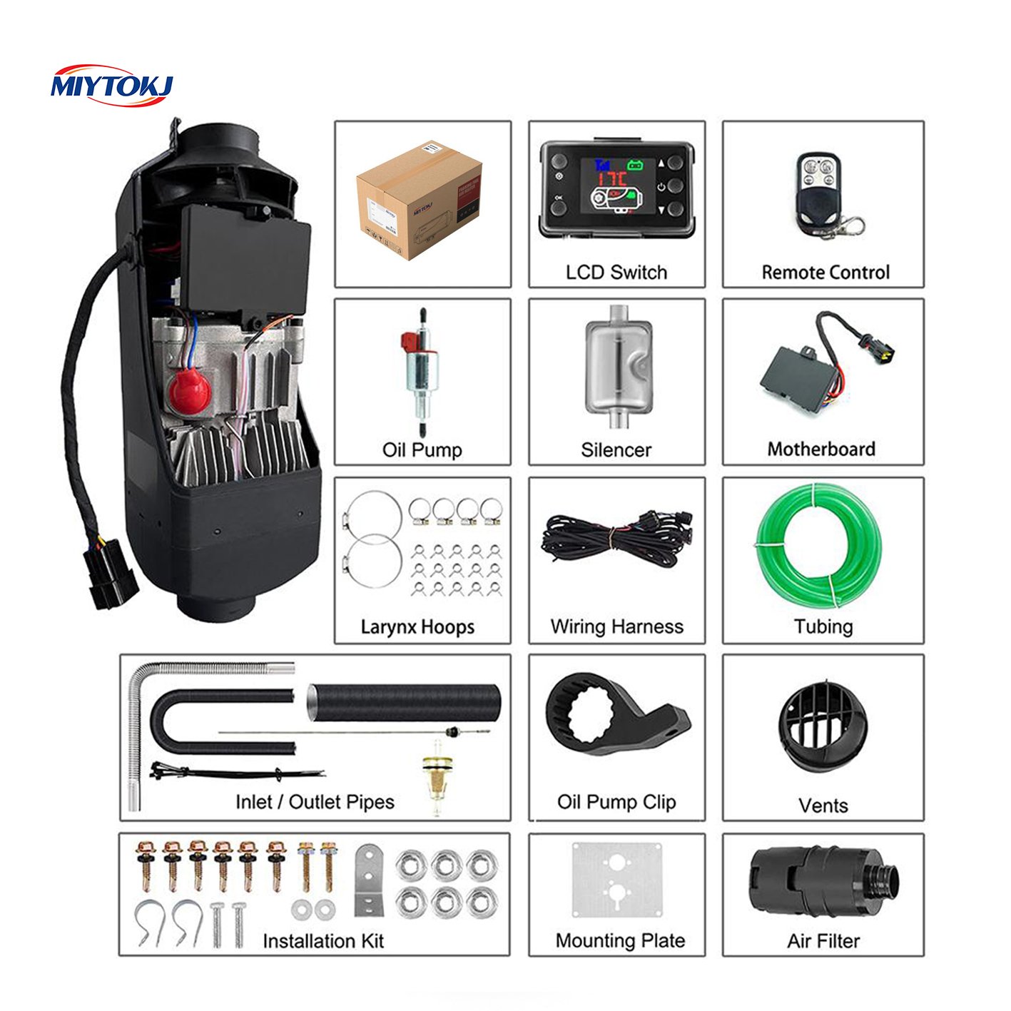 24V 5KW Vertical LCD & Remote Diesel Heater for RV Reliable Auto Parking Conditioner for Cold Outdoor Trips