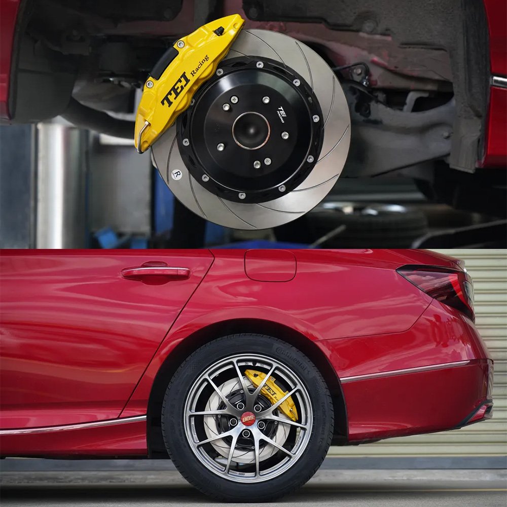 Front P40NS+ 4 Piston Caliper and Rear P4-Explore 4 Piston Caliper BBK Auto Brake System for Honda Accord 18 Inch Car Rim