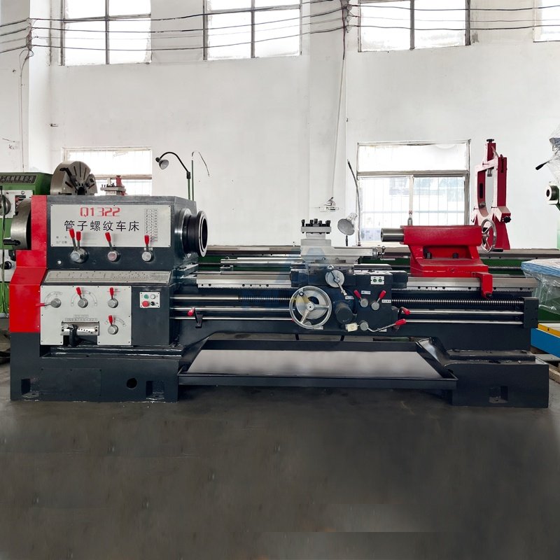 Heavy Duty Manual Metalworking Pipe Threading Lathe Q1322 External Thread Turning Oil Country Screw-Cutting Lathe