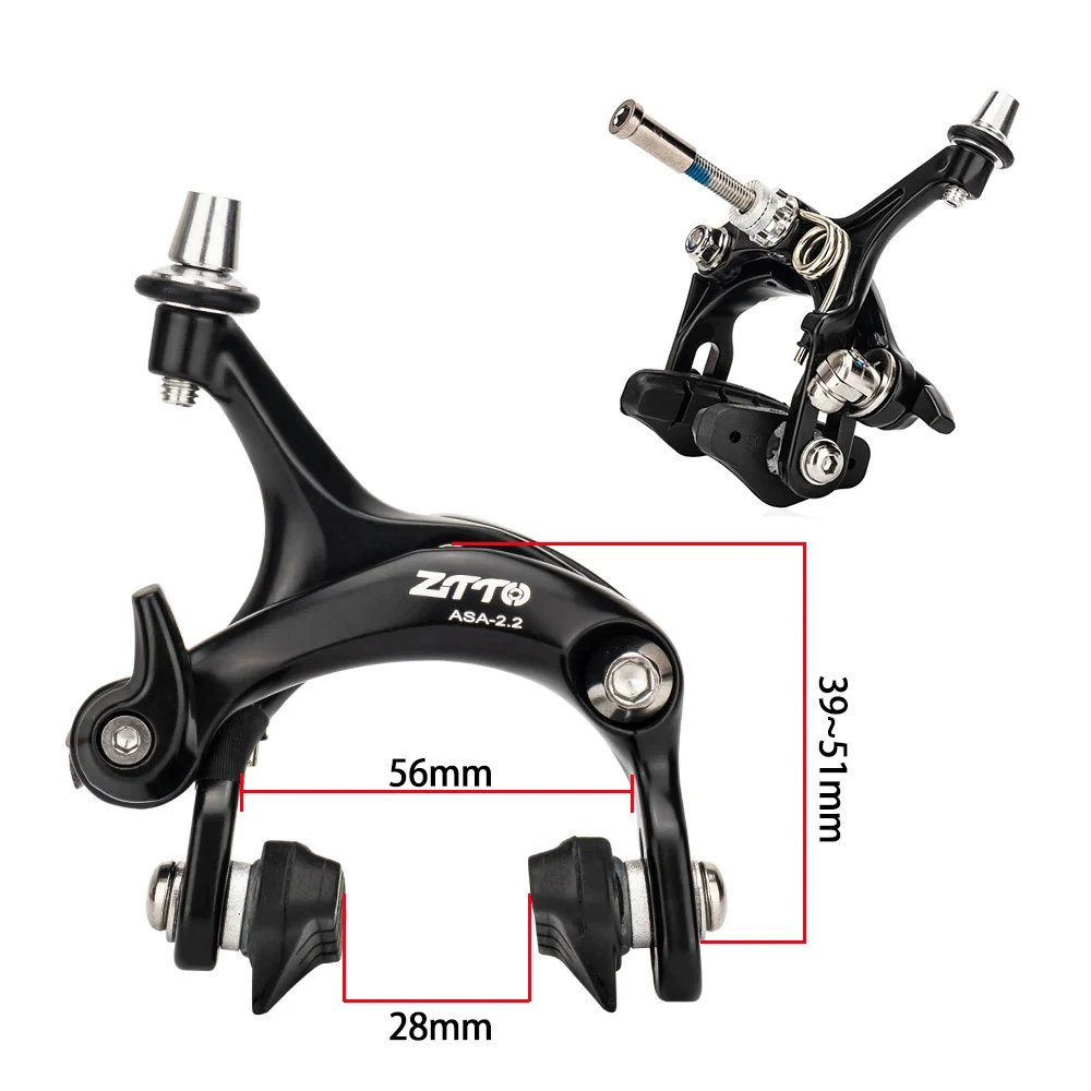 Bicycle Brake Racing Road Bike Dual Pivot Brake Aluminum Side Pull Caliper Front & Rear With Brake Pads