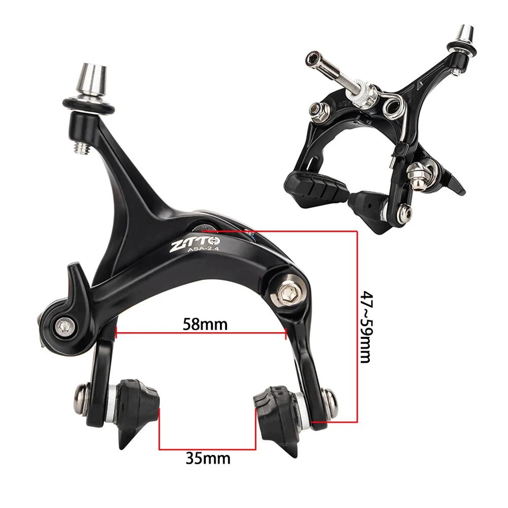 Bicycle Brake Racing Road Bike Dual Pivot Brake Aluminum Side Pull Caliper Front & Rear With Brake Pads